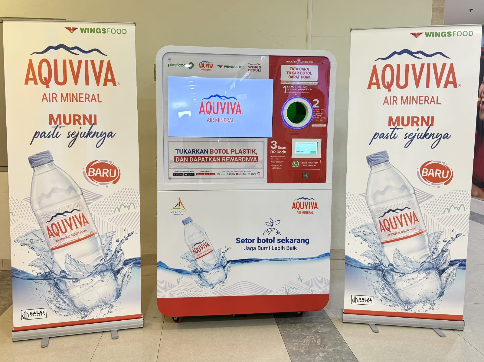 AQUVIVA, Plasticpay, dan Margo City Mall Kolaborasi Hadirkan RVM Pertama di Kota Depok