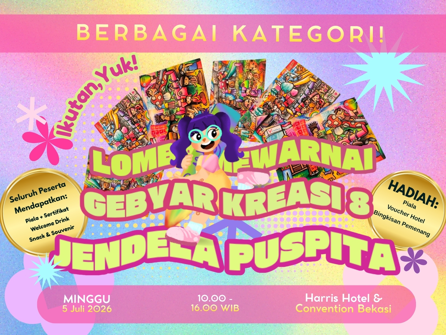Ayo Ikuti Lomba Mewarnai Gebyar Kreasi Jendela Puspita 2026, Hadiah Menarik Menanti!